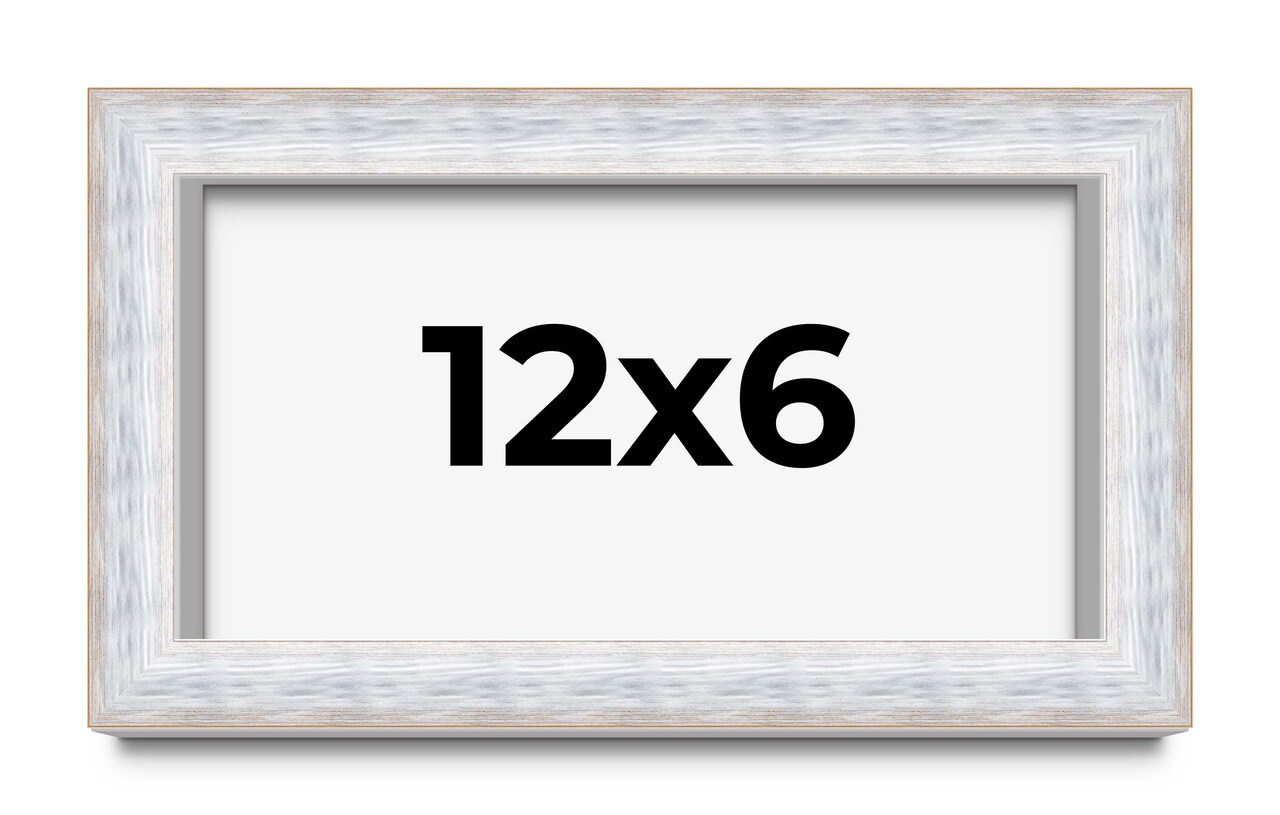 Panoramic Modern Shadow Box 1.5" Depth White Frame - UV Acrylic, Backing, Hanging Hardware